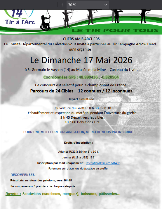 Concours CD14-TIR CAMPAGNE - SAINT GERMAIN LE VASSON - le 17/05/2026