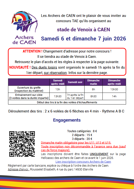concours TAE DE CAEN DU 06 et 07 Juin 2026
