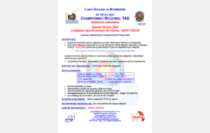 CHAMPIONNAT REGIONAL TAE Distance Nationale - CHEUX 