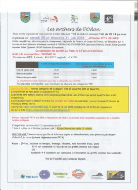 conocurs TAE de FONTAINE ETOUPEFOUR du 20 et 21 juin 2026