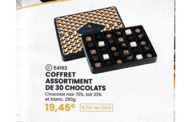 Réf:C-Code 54193-COFFRET ASSORTIMENT DE 30 CHOCOLATS , boite de 290g