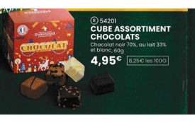 Réf R-Code 54201- CUBE  ASSORTIMENT CHOCOLATS  -60 G