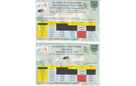 Participation des BENEVOLLES  au   concours  Tir 3D - le  30 ET  31 MAI 2026 - CAHAGNES
