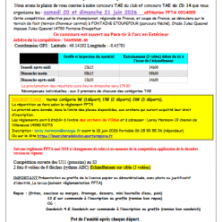 Participation des BENEVOLLES au concours TAE du 20 et 21 juin 2026 -FONTAINE ETOUPEFOURt