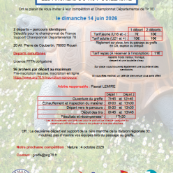Concours TIR 3D - ROY GUILLAUME DU 14/06/2026